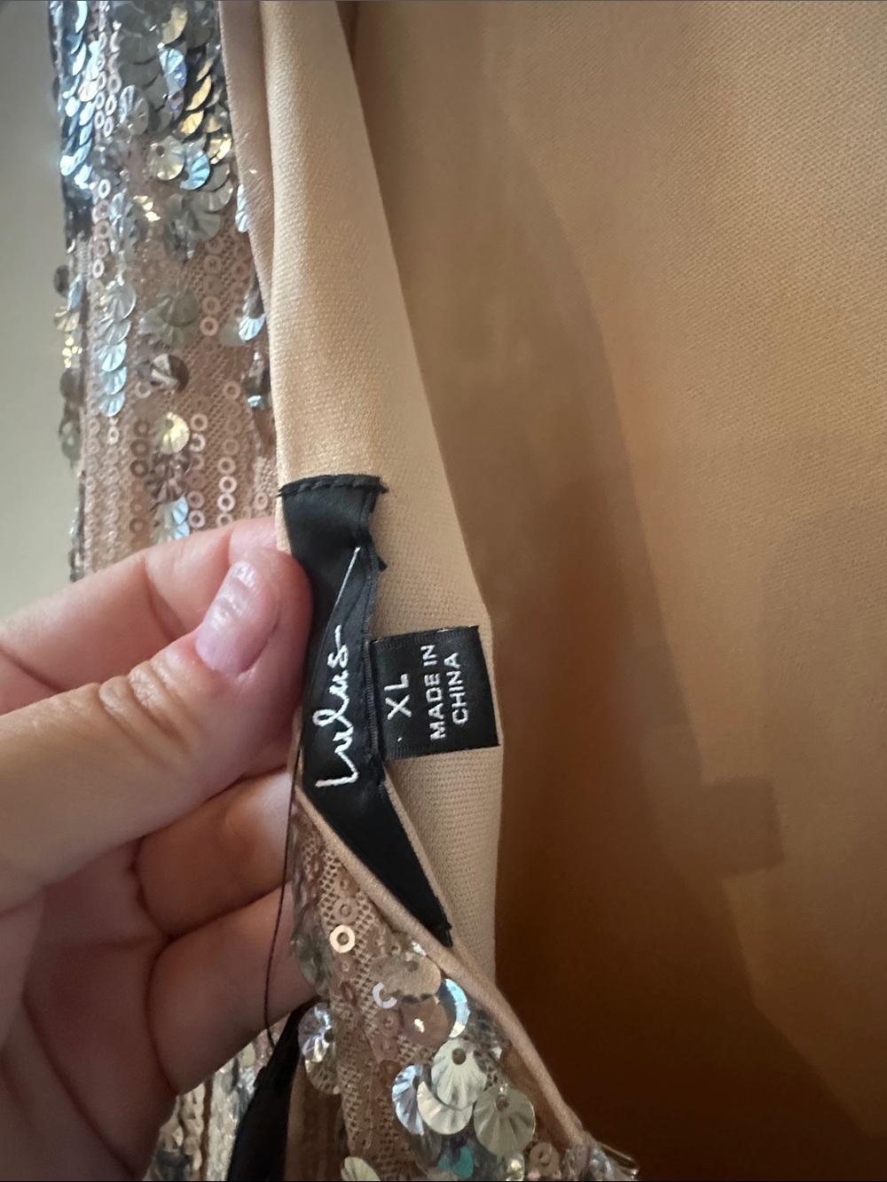 Lulu's Blush Sequin Slip Maxi Dress - Picture 6 of 7
